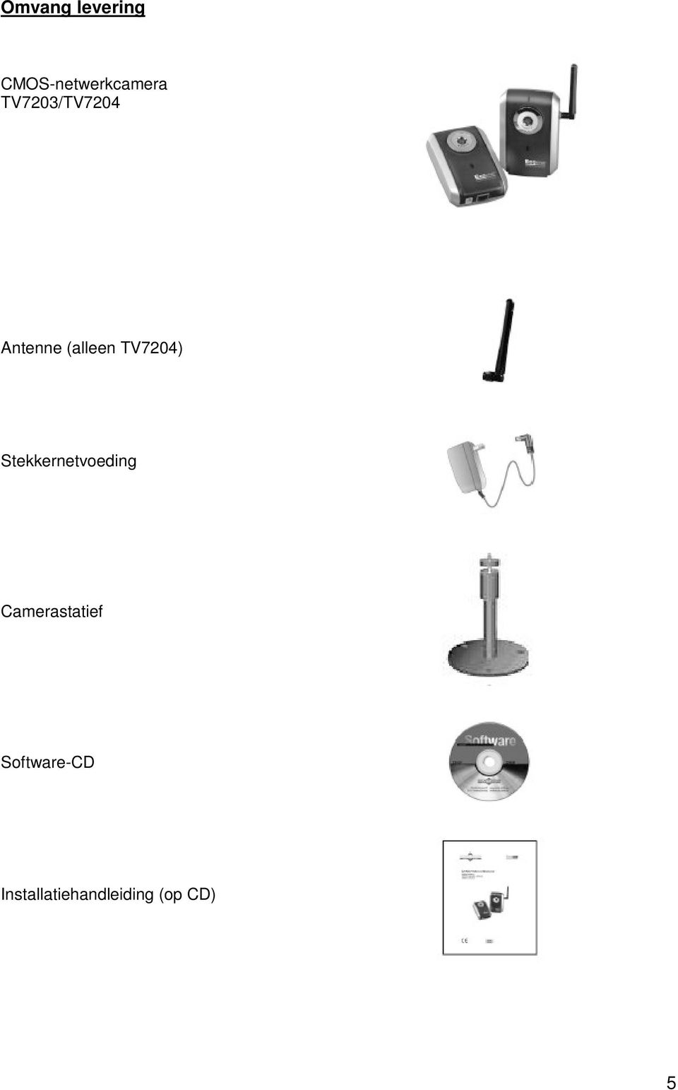 Stekkernetvoeding Camerastatief