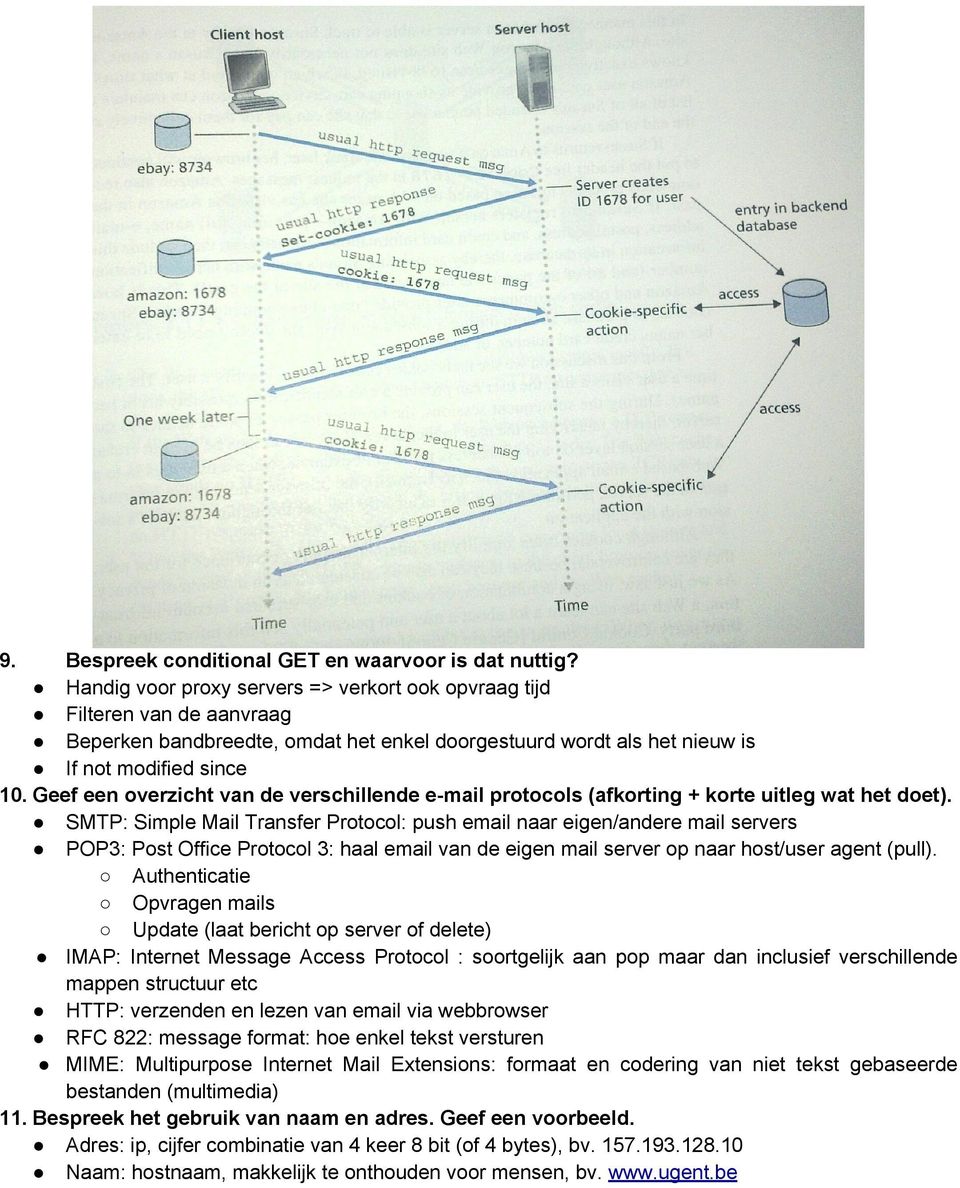 Geef een overzicht van de verschillende e-mail protocols (afkorting + korte uitleg wat het doet).