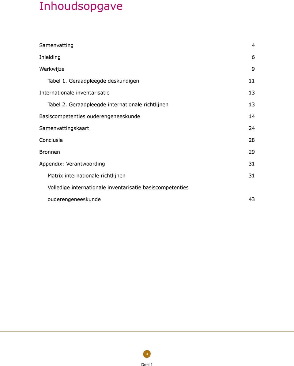 Geraadpleegde internationale richtlijnen 13 Basiscompetenties ouderengeneeskunde 14 Samenvattingskaart