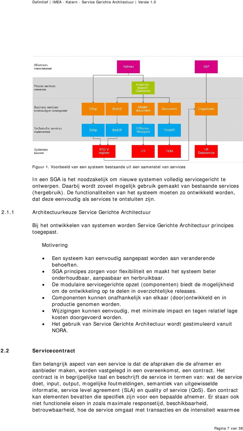 2.1.1 Architectuurkeuze Service Gerichte Architectuur Bij het ontwikkelen van systemen worden Service Gerichte Architectuur principes toegepast.