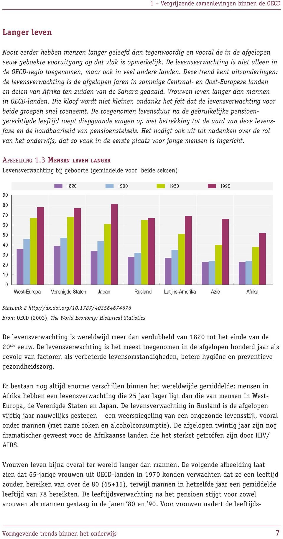 Deze trend kent uitzonderingen: de levensverwachting is de afgelopen jaren in sommige Centraal- en Oost-Europese landen en delen van Afrika ten zuiden van de Sahara gedaald.