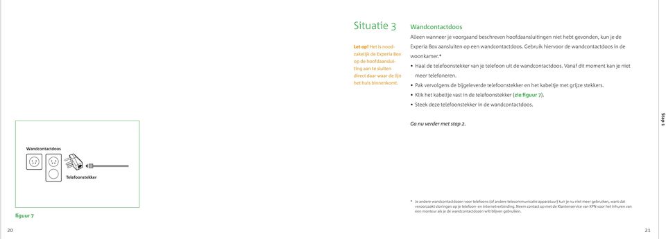 Gebruik hiervoor de wandcontactdoos in de woonkamer.* Haal de telefoonstekker van je telefoon uit de wandcontactdoos. Vanaf dit moment kan je niet meer telefoneren.