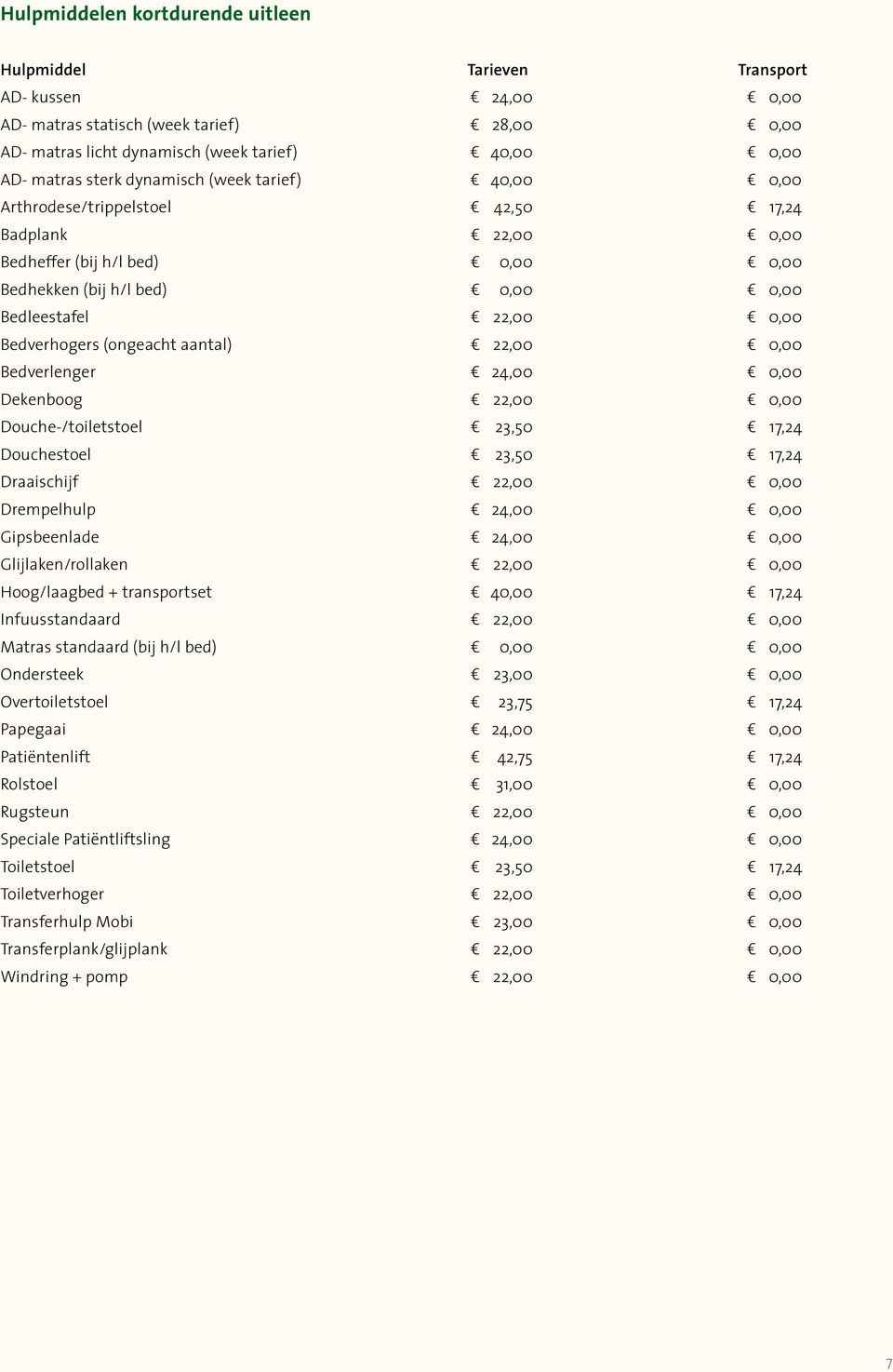 22,00 0,00 Bedverlenger 24,00 0,00 Dekenboog 22,00 0,00 Douche-/toiletstoel 23,50 17,24 Douchestoel 23,50 17,24 Draaischijf 22,00 0,00 Drempelhulp 24,00 0,00 Gipsbeenlade 24,00 0,00