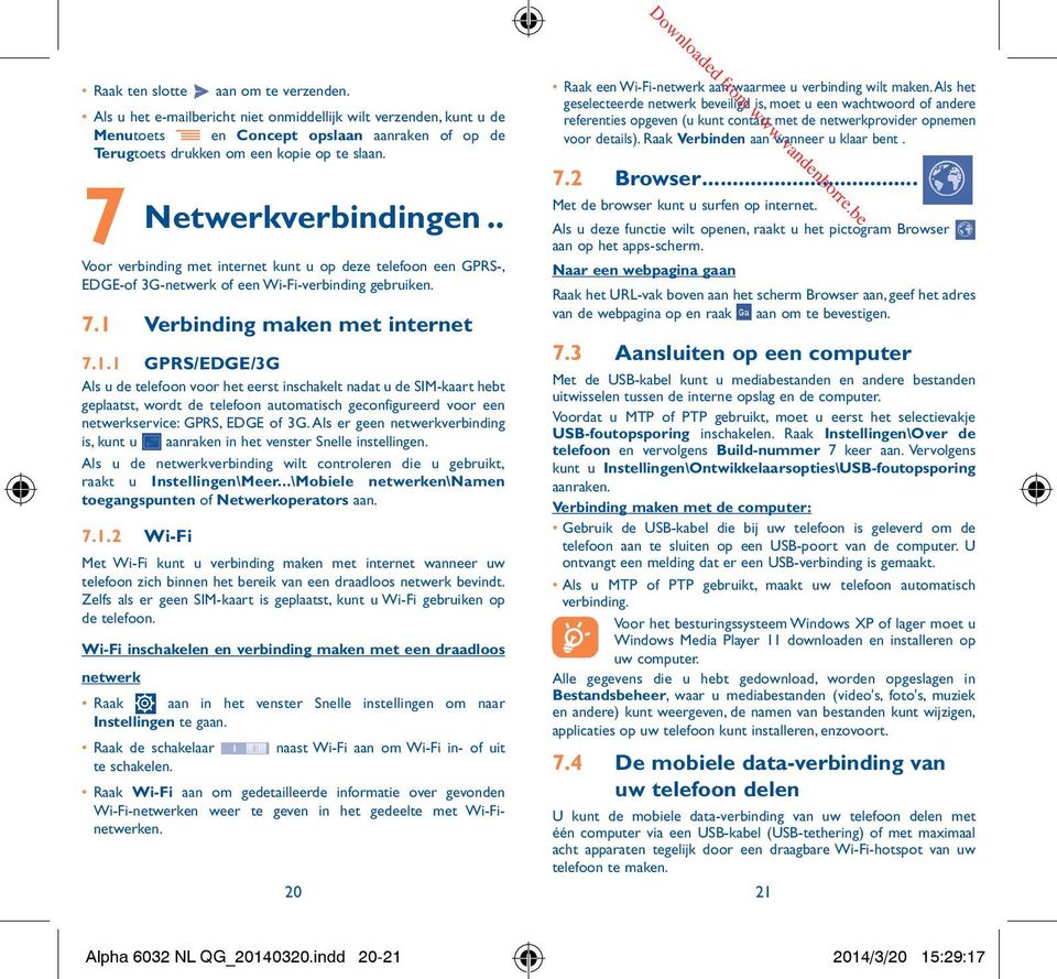 Verbinding maken met internet 7.1.