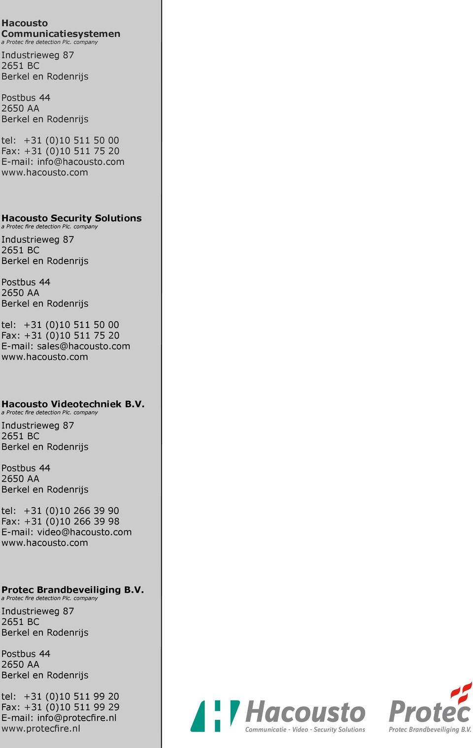 com www.hacousto.com Hacousto Security Solutions a Protec fire detection Plc.