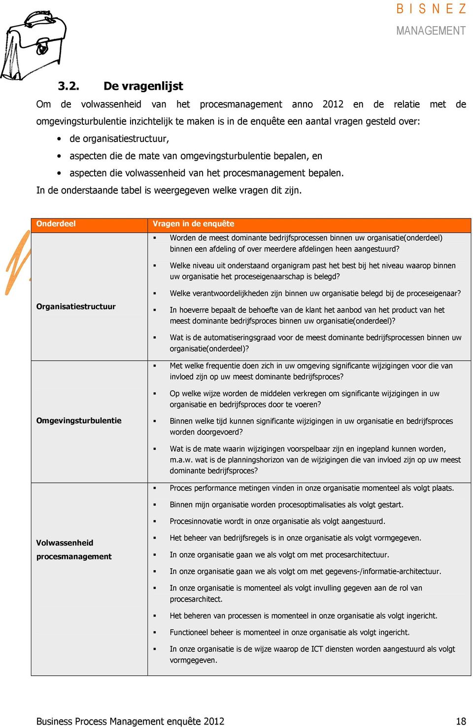 In de onderstaande tabel is weergegeven welke vragen dit zijn.