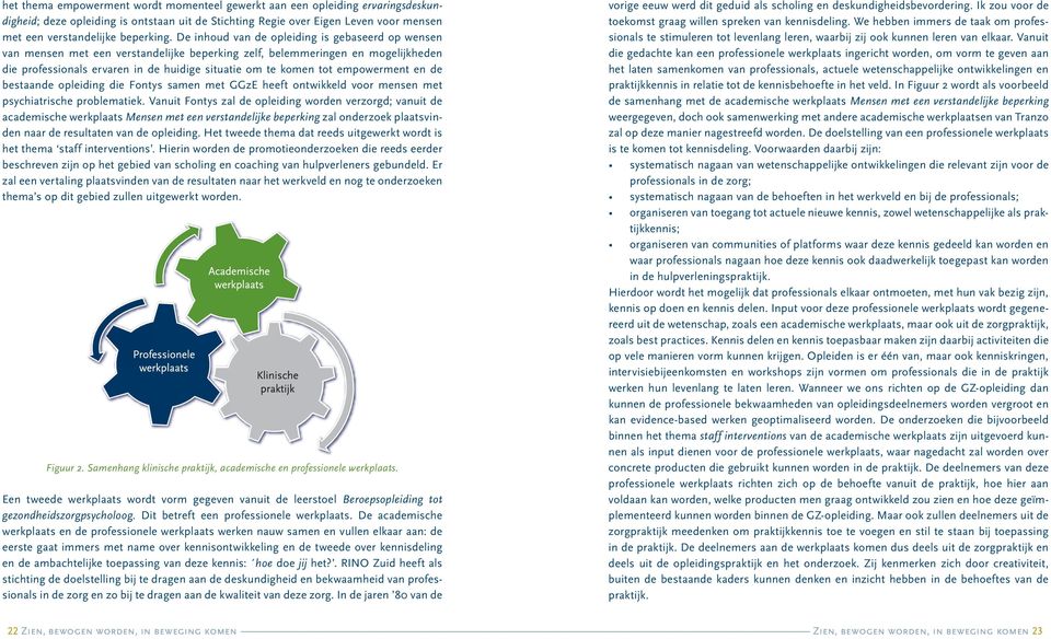 empowerment en de bestaande opleiding die Fontys samen met GGzE heeft ontwikkeld voor mensen met psychiatrische problematiek.