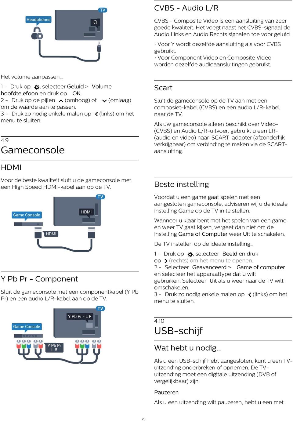 Het volume aanpassen 1 - Druk op, selecteer Geluid > Volume hoofdtelefoon en druk op OK. 2 - Druk op de pijlen (omhoog) of (omlaag) om de waarde aan te passen.