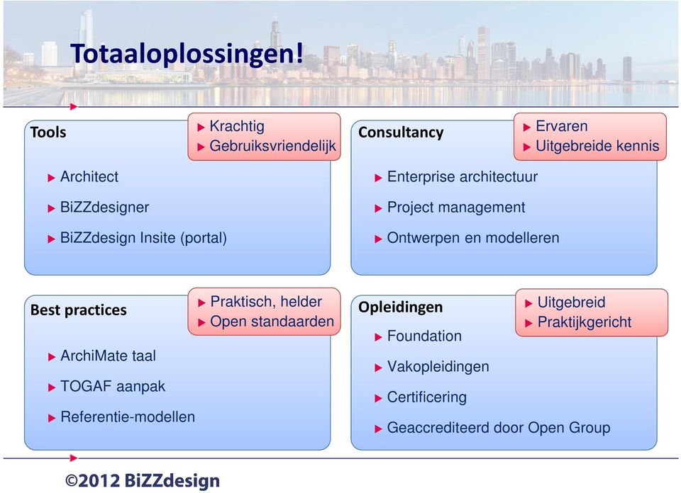 BiZZdesign Insite (portal) Enterprise architectuur Project management Ontwerpen en modelleren Best