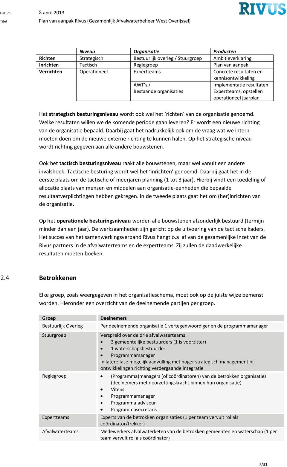 Welke resultaten willen we de komende periode gaan leveren? Er wordt een nieuwe richting van de organisatie bepaald.