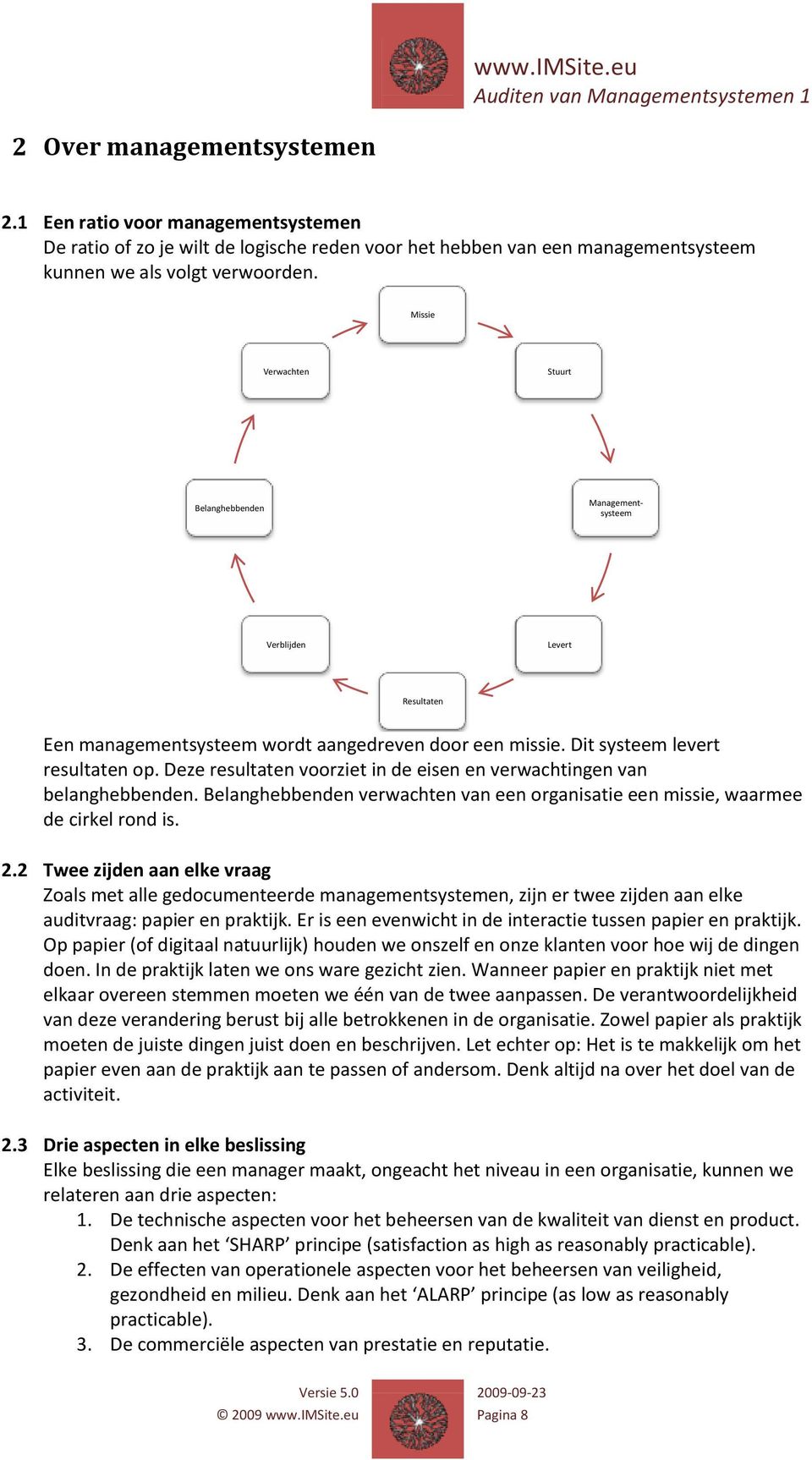 Deze resultaten voorziet in de eisen en verwachtingen van belanghebbenden. Belanghebbenden verwachten van een organisatie een missie, waarmee de cirkel rond is. 2.