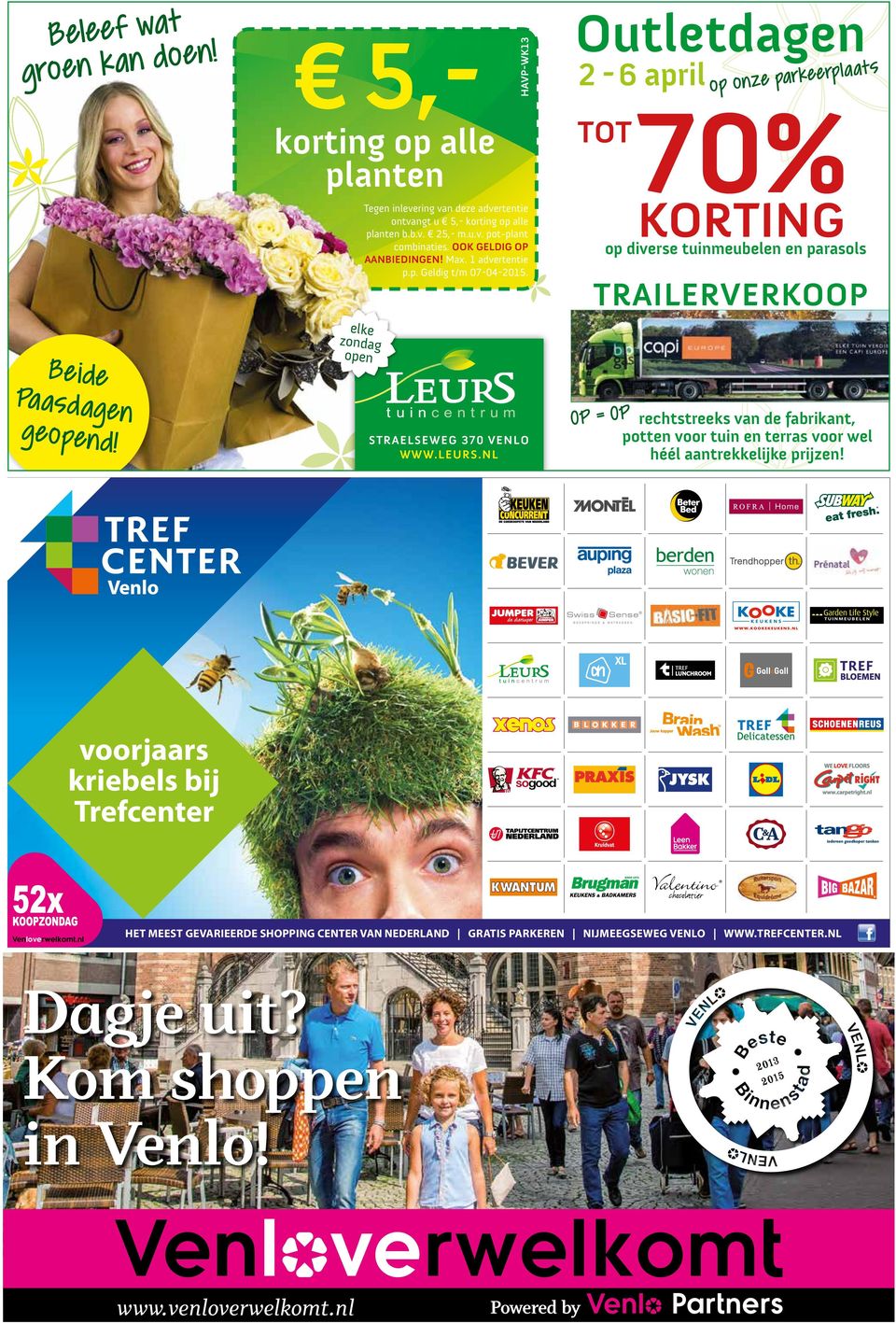 NL Outletdagen 2-6 april TOT 70% KORTING op diverse tuinmeubelen en parasols TRAILERVERKOOP rechtstreeks van de fabrikant, potten voor tuin en terras voor wel héél aantrekkelijke