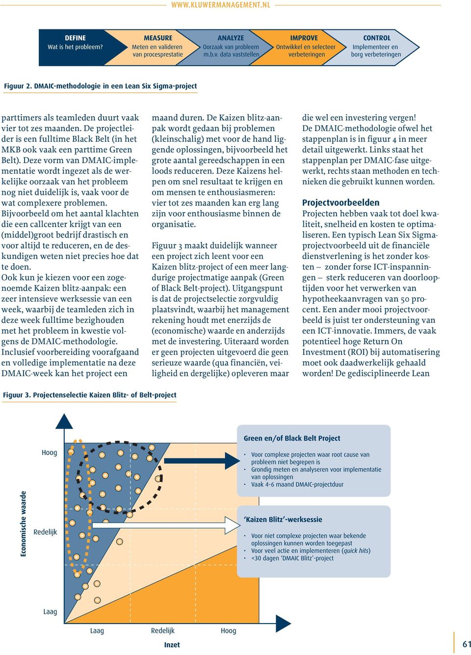 Deze vorm van DMAIC-implementatie wordt ingezet als de werkelijke oorzaak van het probleem nog niet duidelijk is, vaak voor de wat complexere problemen.