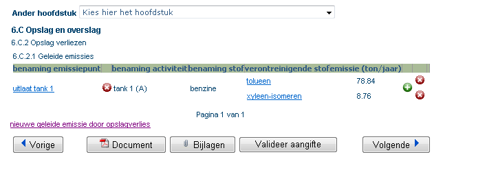 De eenheid van het effectieve verbruik kan geselecteerd worden uit een keuzelijst. U kan kiezen uit ton, liter en kubieke meter.