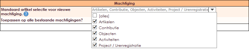 7 / 9 Kies de artikelen voor de nieuwe machtiging Kies voor toepassen op alle bestaande machtigingen mocht u deze wijziging willen doorvoeren. Klik op Opslaan om de wijzigingen door te voeren.