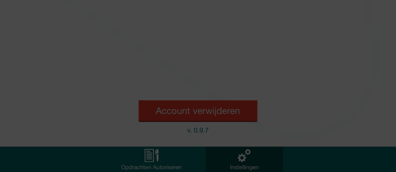 Wanneer u het wachtwoord om in te loggen in de e-sign app wilt wijzigen, dan kiest u voor Private Key wachtwoord