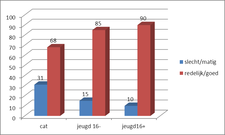 Figuur 5. Meningen over de sfeer in percentages. Figuur 6. Meningen over de relatie met de catecheet/jeugdleider in percentages.