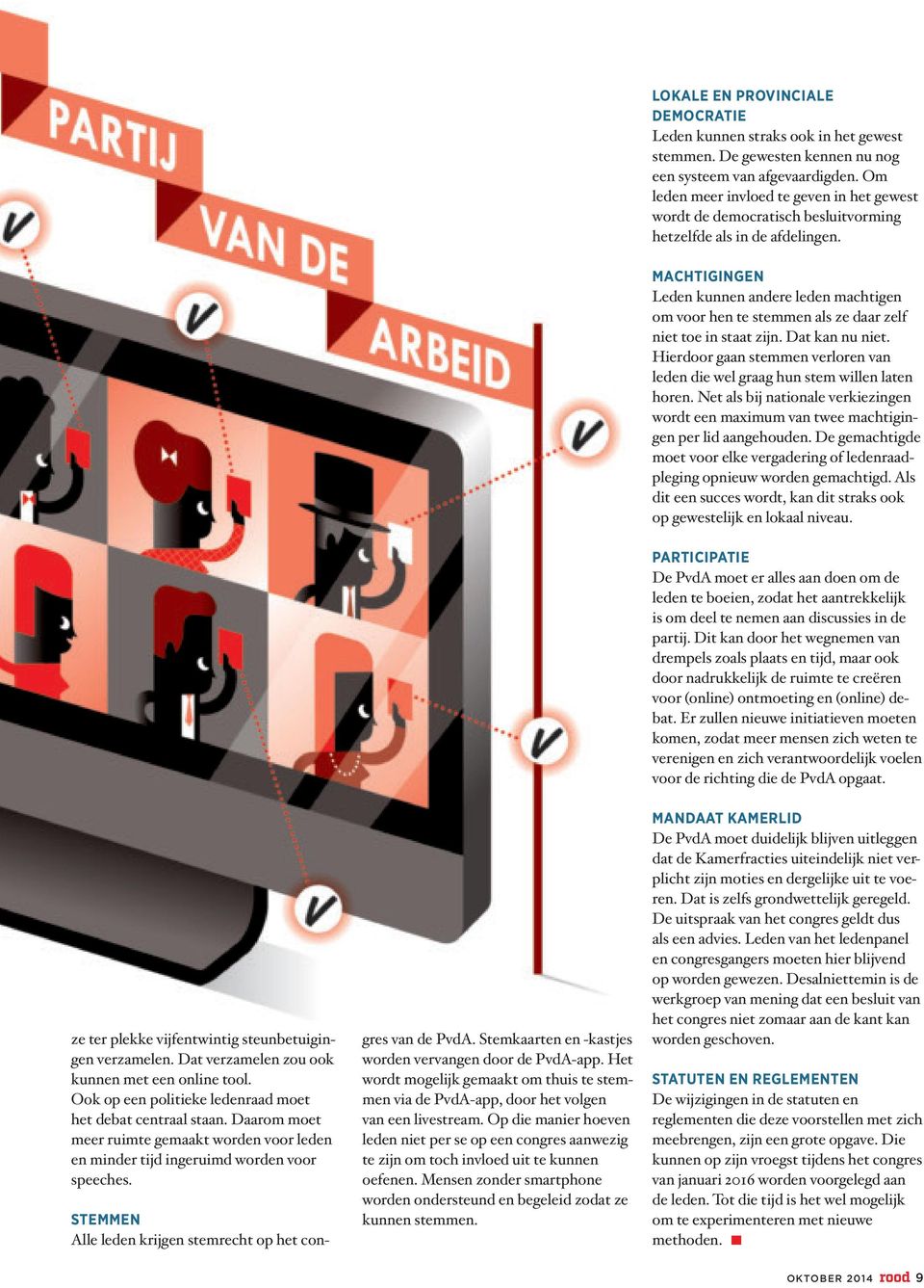 MACHTIGINGEN Leden kunnen andere leden machtigen om voor hen te stemmen als ze daar zelf niet toe in staat zijn. Dat kan nu niet.