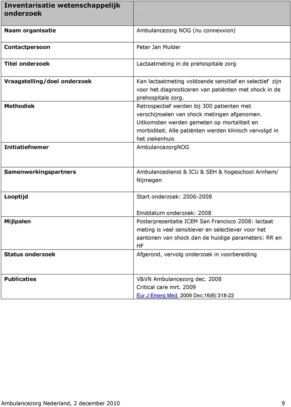 Uitkomsten werden gemeten op mortaliteit en morbiditeit.