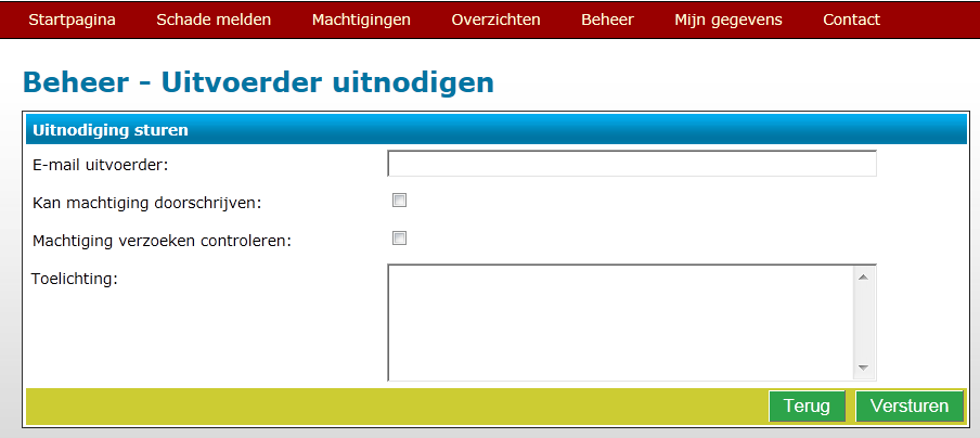 in (degene waaraan u waarschijnlijk ook de jacht heeft verpacht, zodat er altijd een bejaagbaar veld is), en hij ontvangt een mail om zich aan te melden op http://www.faunaschade.nl. Zodra hij dit heeft gedaan, moet hij bevestigen dat hij met u wil koppelen.