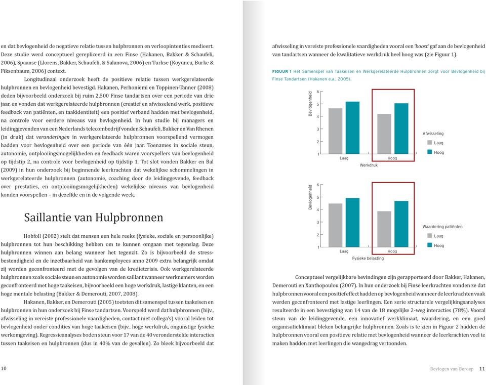 context. Longitudinaal onderzoek heeft de positieve relatie tussen werkgerelateerde hulpbronnen en bevlogenheid bevestigd.