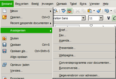 Afbeelding 3: Een sjabloon maken met behulp van een assistent 2) Volg de instructies op de tabpagina's van de assistent.