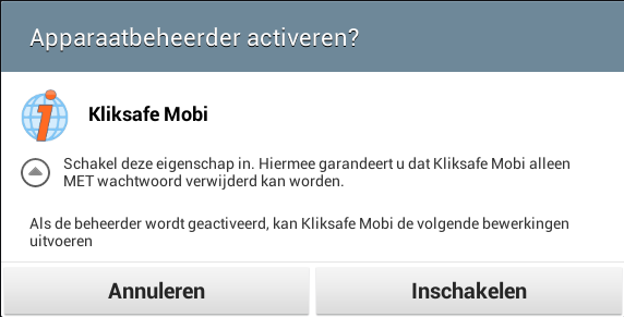 3.3. Kliksafe Mobi installeren Met uw mobiele apparaat: a. Let op: als in uw Wifi-omgeving een ander filter actief is, schakel Wifi op uw mobiele apparaat uit.