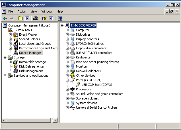 13. Controleer of de USB COM testpoort correct is geïnstalleerd. Ga om dit te controleren naar Start>Control Panel en dubbelklik op System.