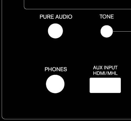 Het selecteren van Pure Audio voor luisterstand schakelt de spanning van het display en het analoge