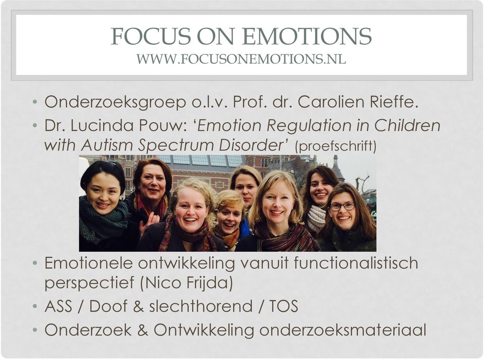 Lucinda Pouw: Emotion Regulation in Children with Autism Spectrum Disorder