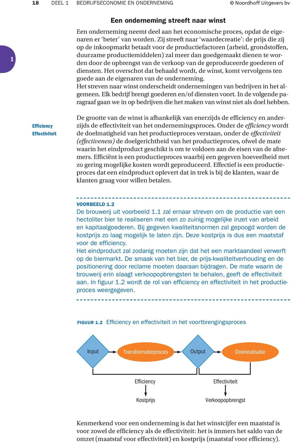 de opbrengst van de verkoop van de geproduceerde goederen of diensten. Het overschot dat behaald wordt, de winst, komt vervolgens ten goede aan de eigenaren van de onderneming.