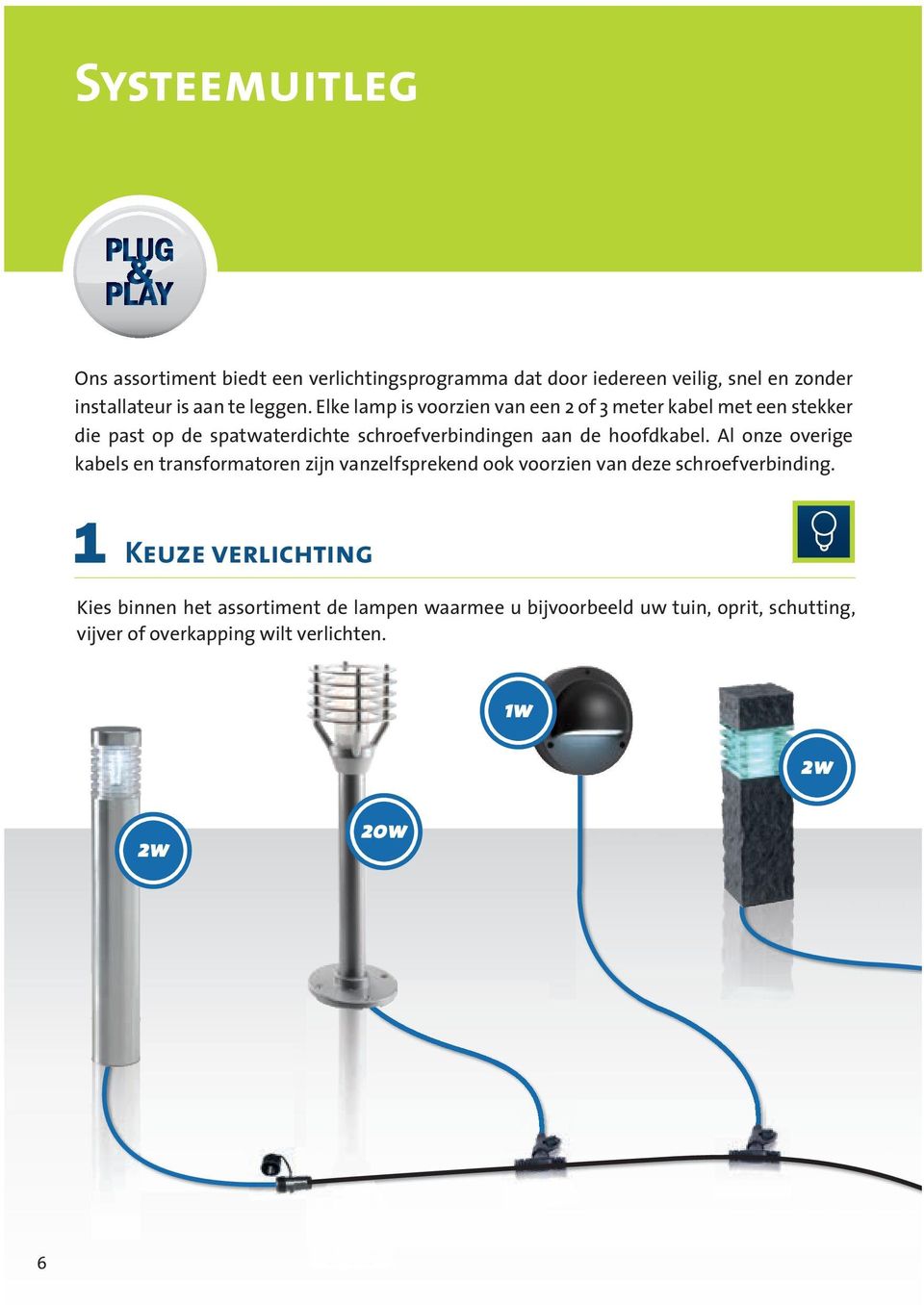 hoofdkabel. Al onze overige kabels en transformatoren zijn vanzelfsprekend ook voorzien van deze schroefverbinding.