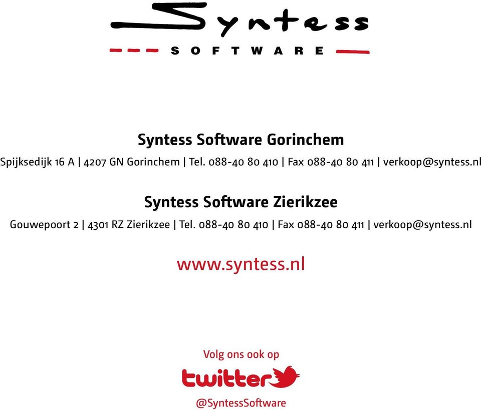 nl Syntess Software Zierikzee Gouwepoort 2 4301 RZ Zierikzee