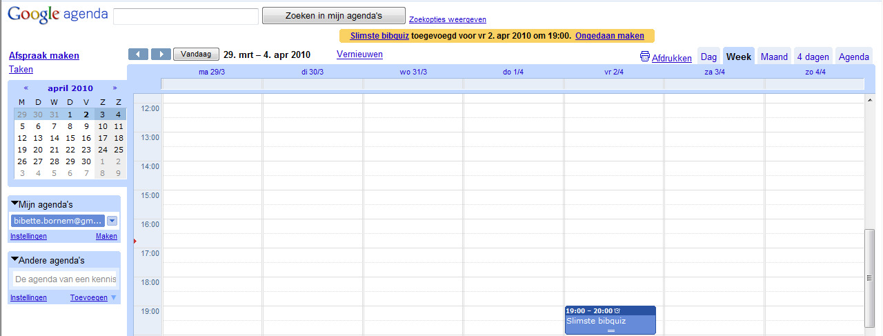 EEN AFSPRAAK WIJZIGEN Wijzigingen kan je snel aanbrengen met enkele muisbewegingen of door de details op te roepen en de nieuwe gegevens in te typen.