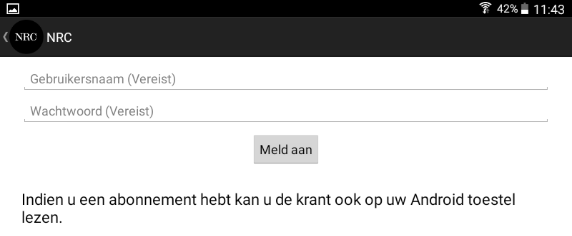 U komt nu in het instellingenscherm terecht. Wanneer u klikt op het kopje Abonnement, ziet u uw inlogstatus staan. Als u al bent ingelogd, staat hier Ingelogd met geldig abonnement.