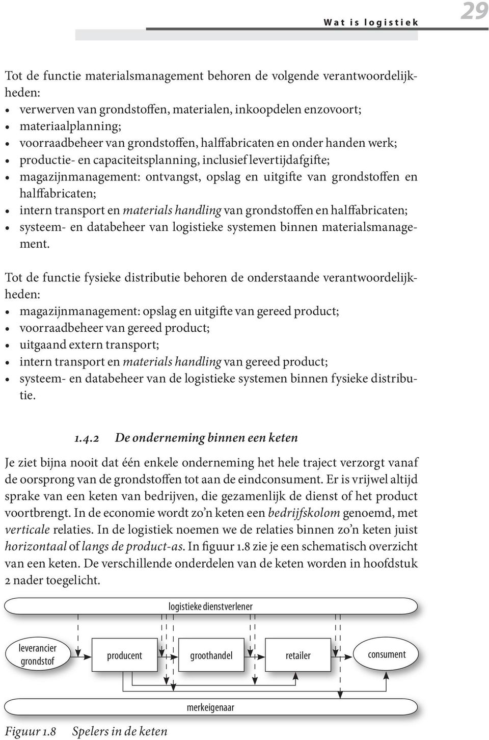 en halffabricaten; intern transport en materials handling van grondstoffen en halffabricaten; systeem- en databeheer van logistieke systemen binnen materialsmanagement.