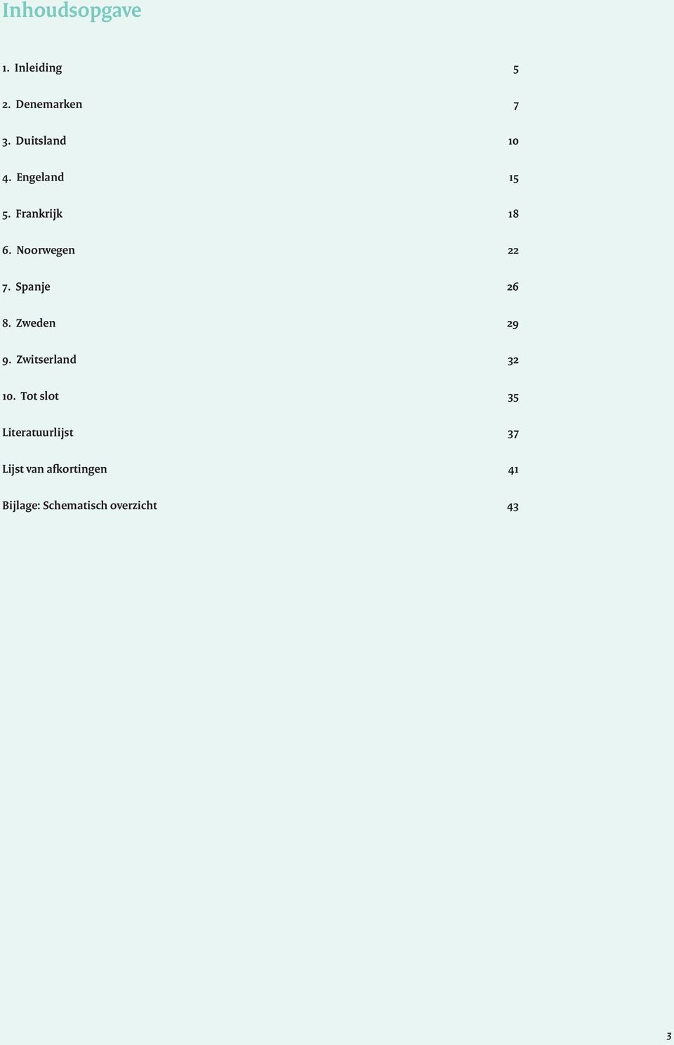 Spanje 26 8. Zweden 29 9. Zwitserland 32 10.