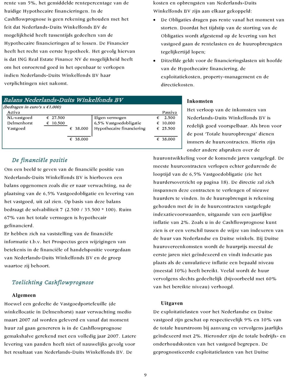 De Financier heeft het recht van eerste hypotheek.