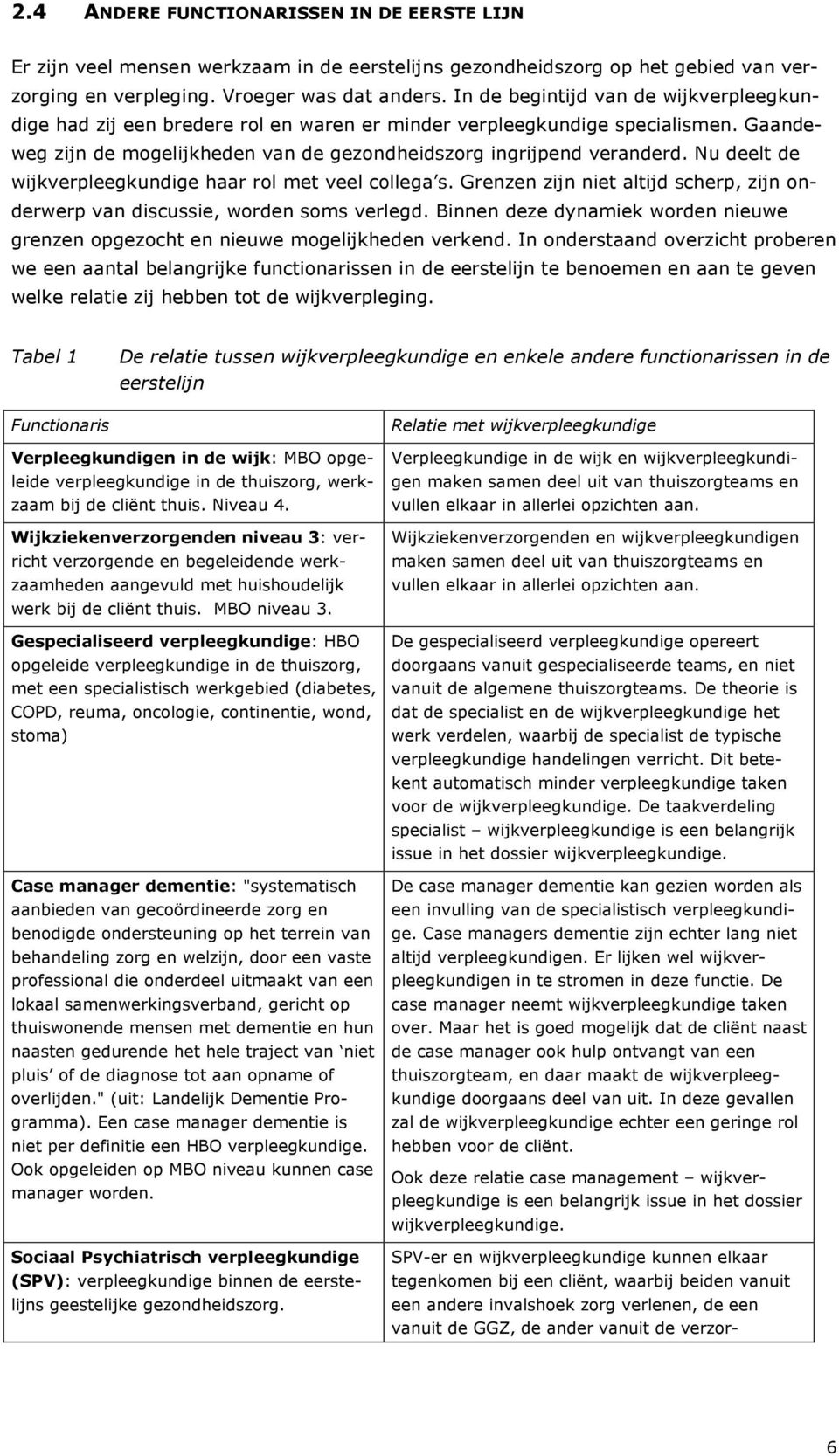 Nu deelt de wijkverpleegkundige haar rol met veel collega s. Grenzen zijn niet altijd scherp, zijn onderwerp van discussie, worden soms verlegd.