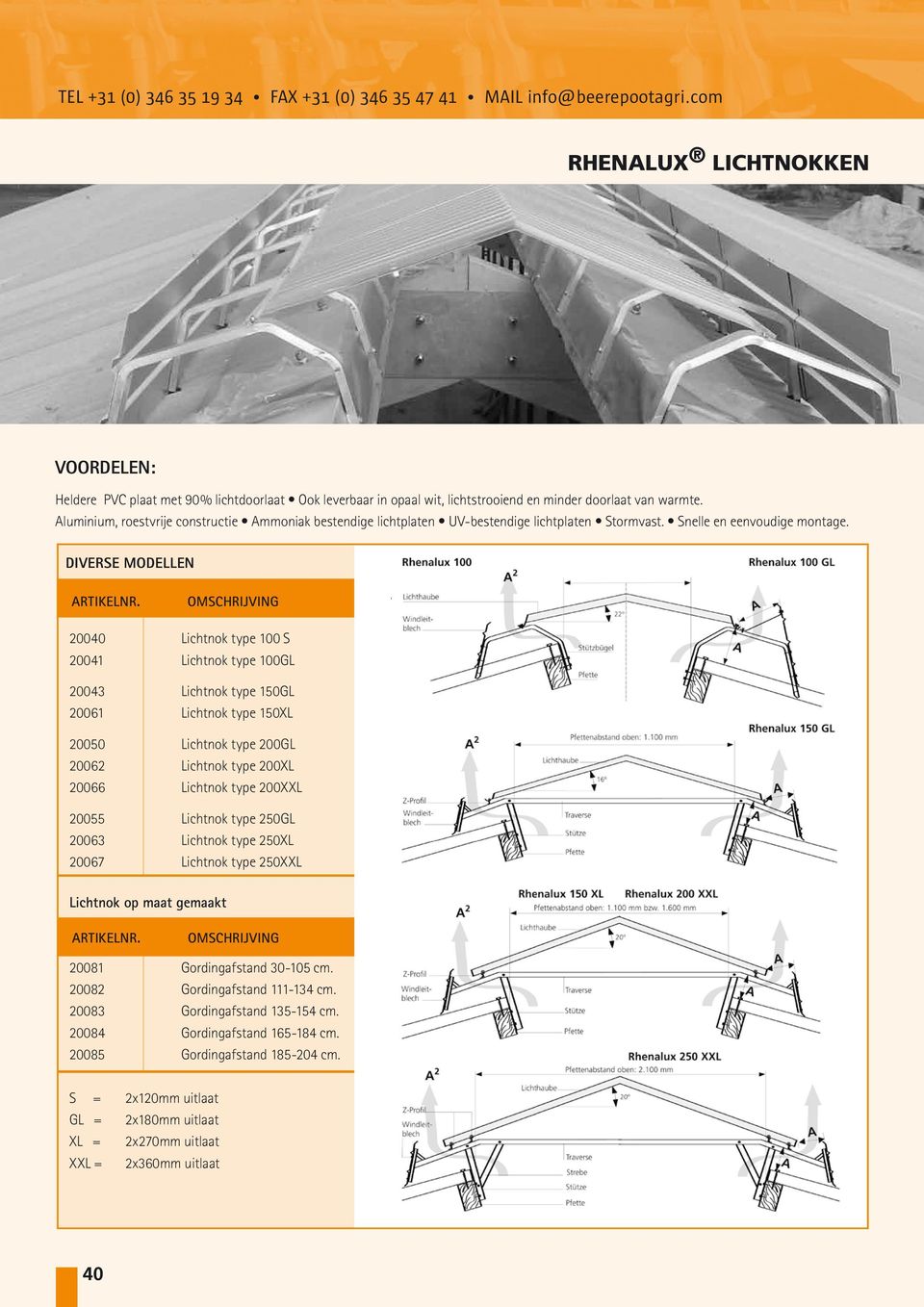 Aluminium, roestvrije constructie Ammoniak bestendige lichtplaten UV-bestendige lichtplaten Stormvast. Snelle en eenvoudige montage.