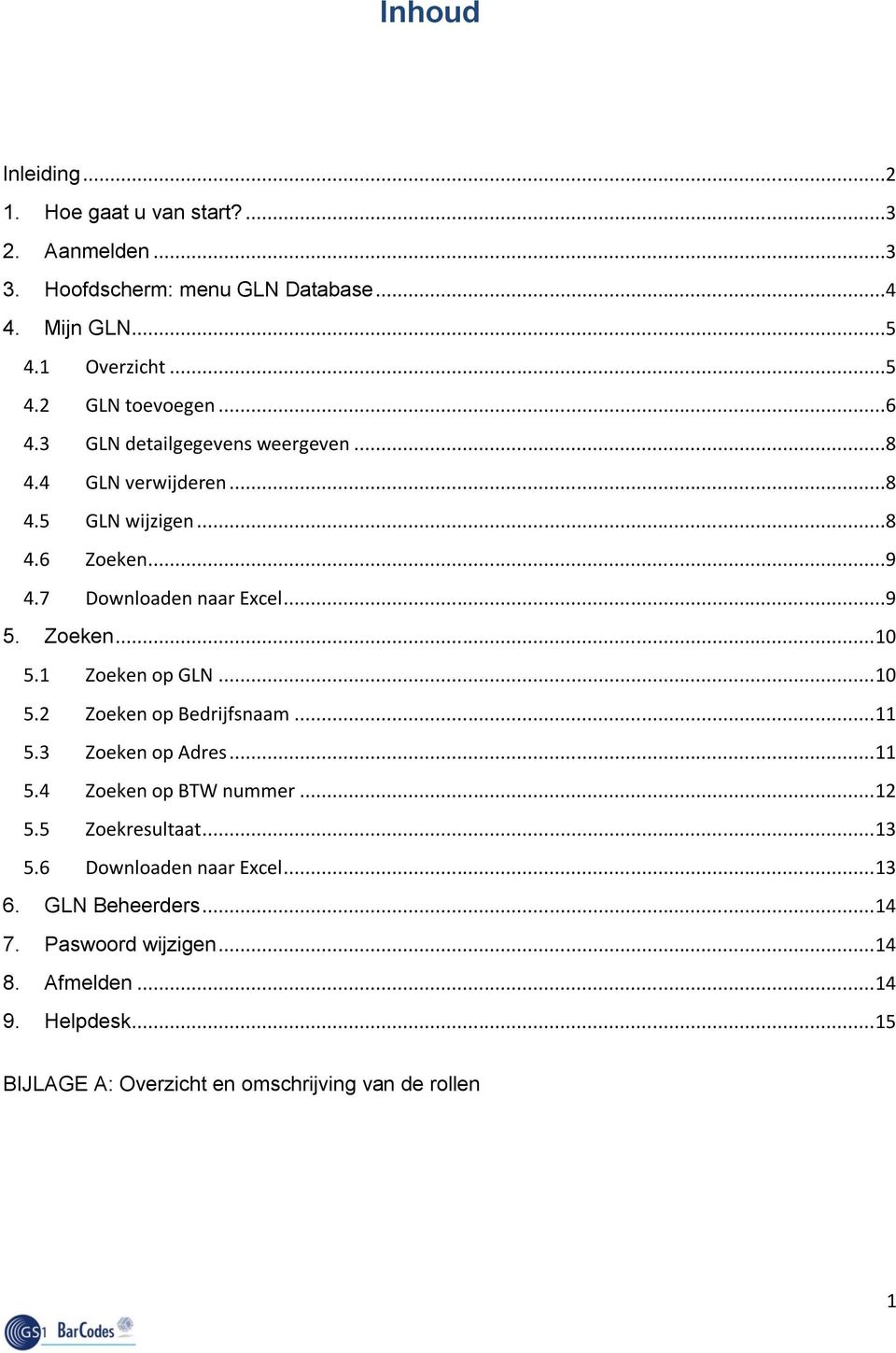 1 Zoeken op GLN... 10 5.2 Zoeken op Bedrijfsnaam... 11 5.3 Zoeken op Adres... 11 5.4 Zoeken op BTW nummer... 12 5.5 Zoekresultaat... 13 5.