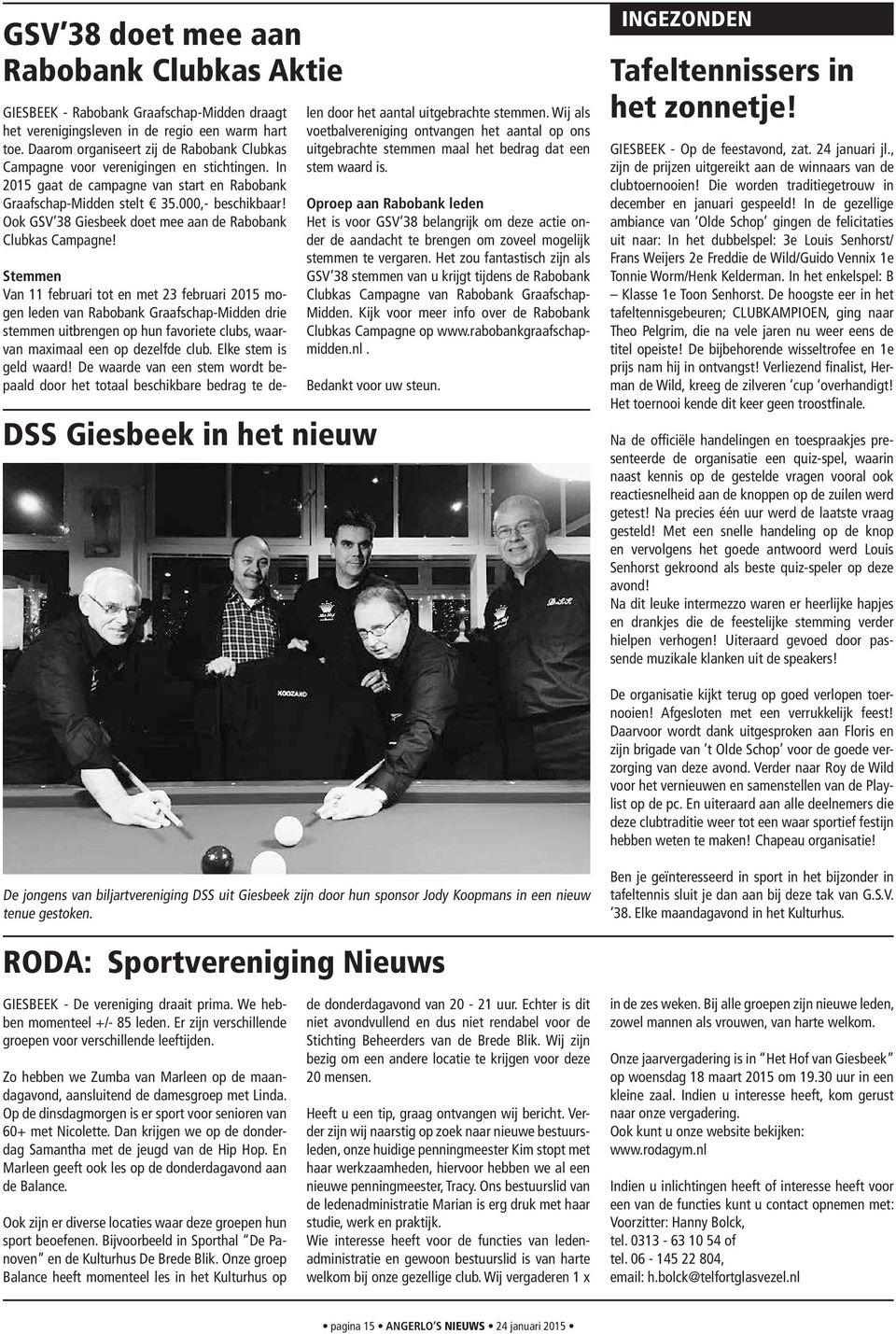 Ook GSV 38 Giesbeek doet mee aan de Rabobank Clubkas Campagne!