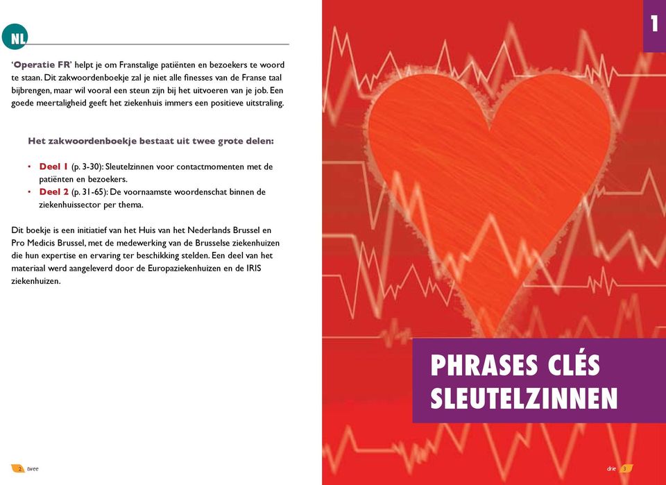 Een goede meertaligheid geeft het ziekenhuis immers een positieve uitstraling. Het zakwoordenboekje bestaat uit twee grote delen: Deel 1 (p.