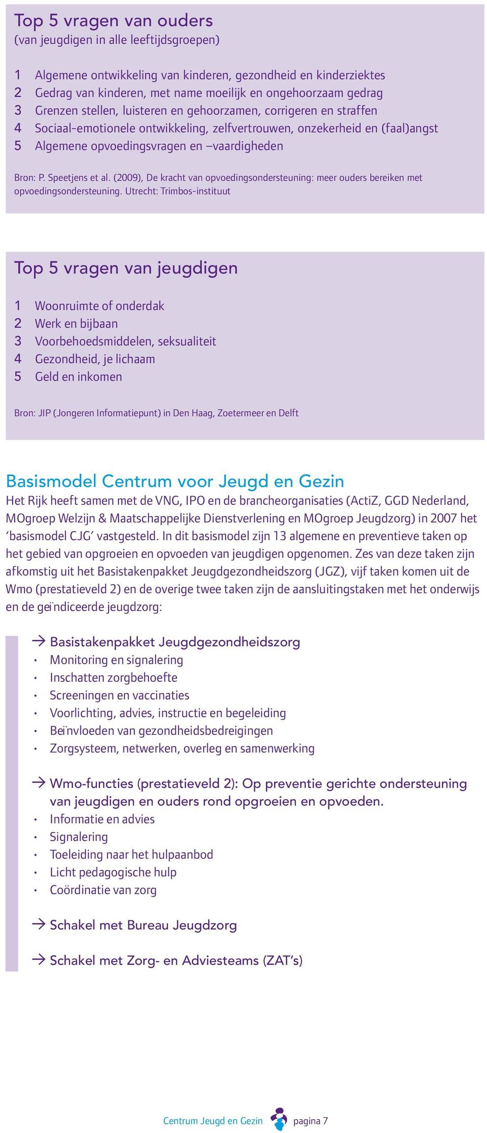 Speetjens et al. (2009), De kracht van opvoedingsondersteuning: meer ouders bereiken met opvoedingsondersteuning.