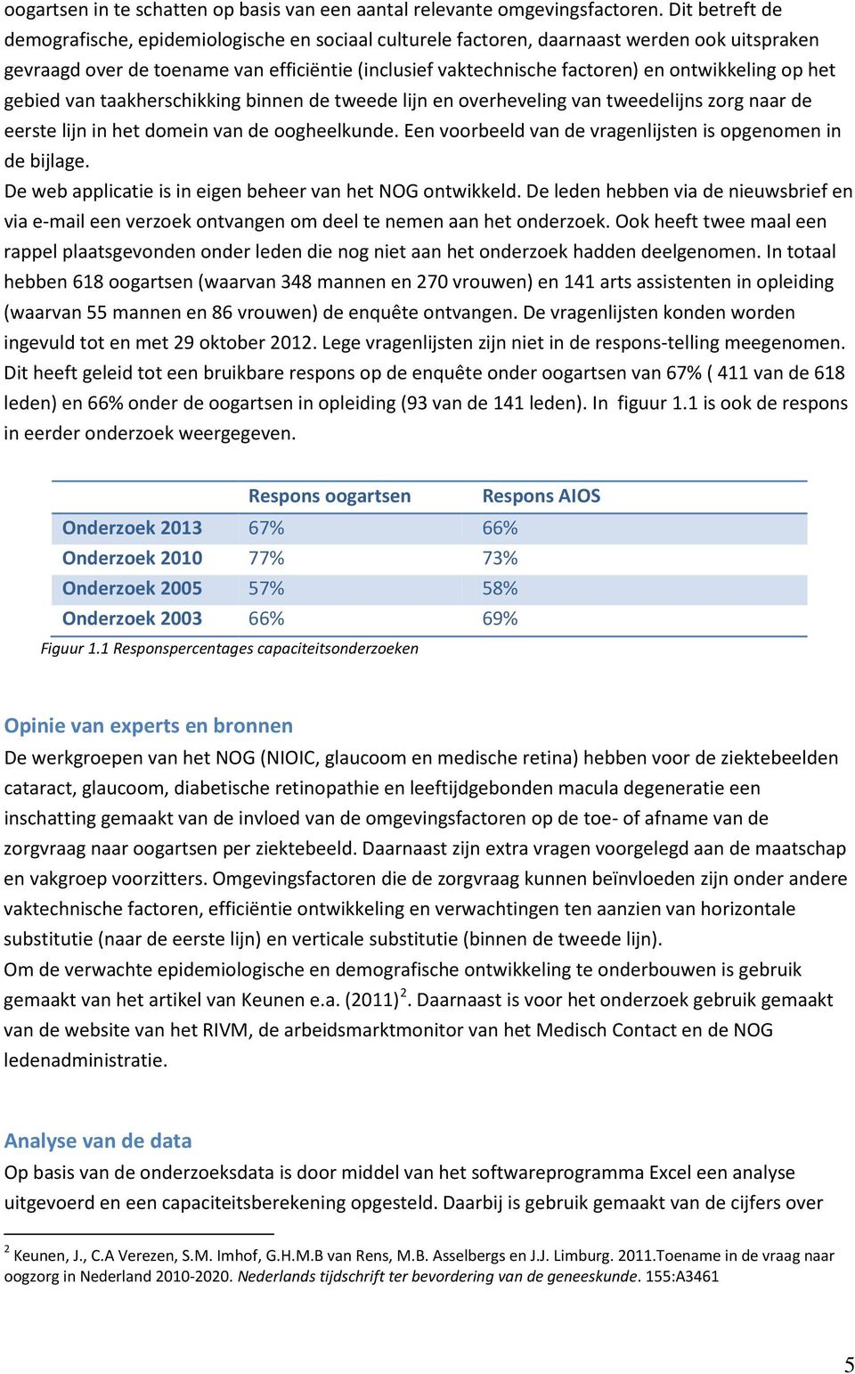 ontwikkeling op het gebied van taakherschikking binnen de tweede lijn en overheveling van tweedelijns zorg naar de eerste lijn in het domein van de oogheelkunde.