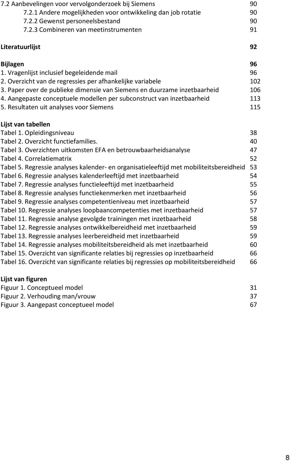 Aangepaste conceptuele modellen per subconstruct van inzetbaarheid 113 5. Resultaten uit analyses voor Siemens 115 Lijst van tabellen Tabel 1. Opleidingsniveau 38 Tabel 2. Overzicht functiefamilies.