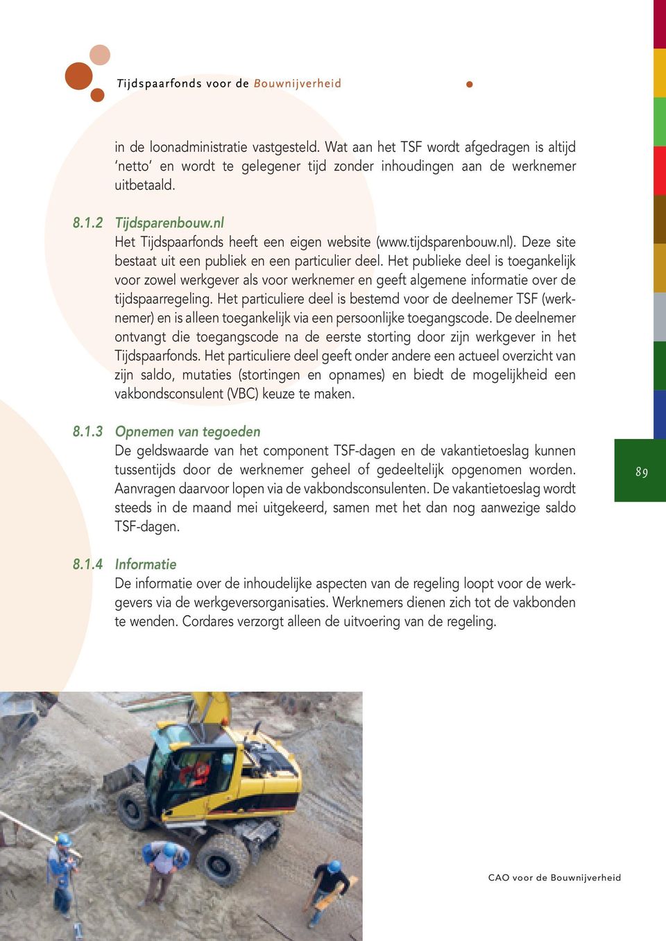 Het publieke deel is toegankelijk voor zowel werkgever als voor werknemer en geeft algemene informatie over de tijdspaarregeling.