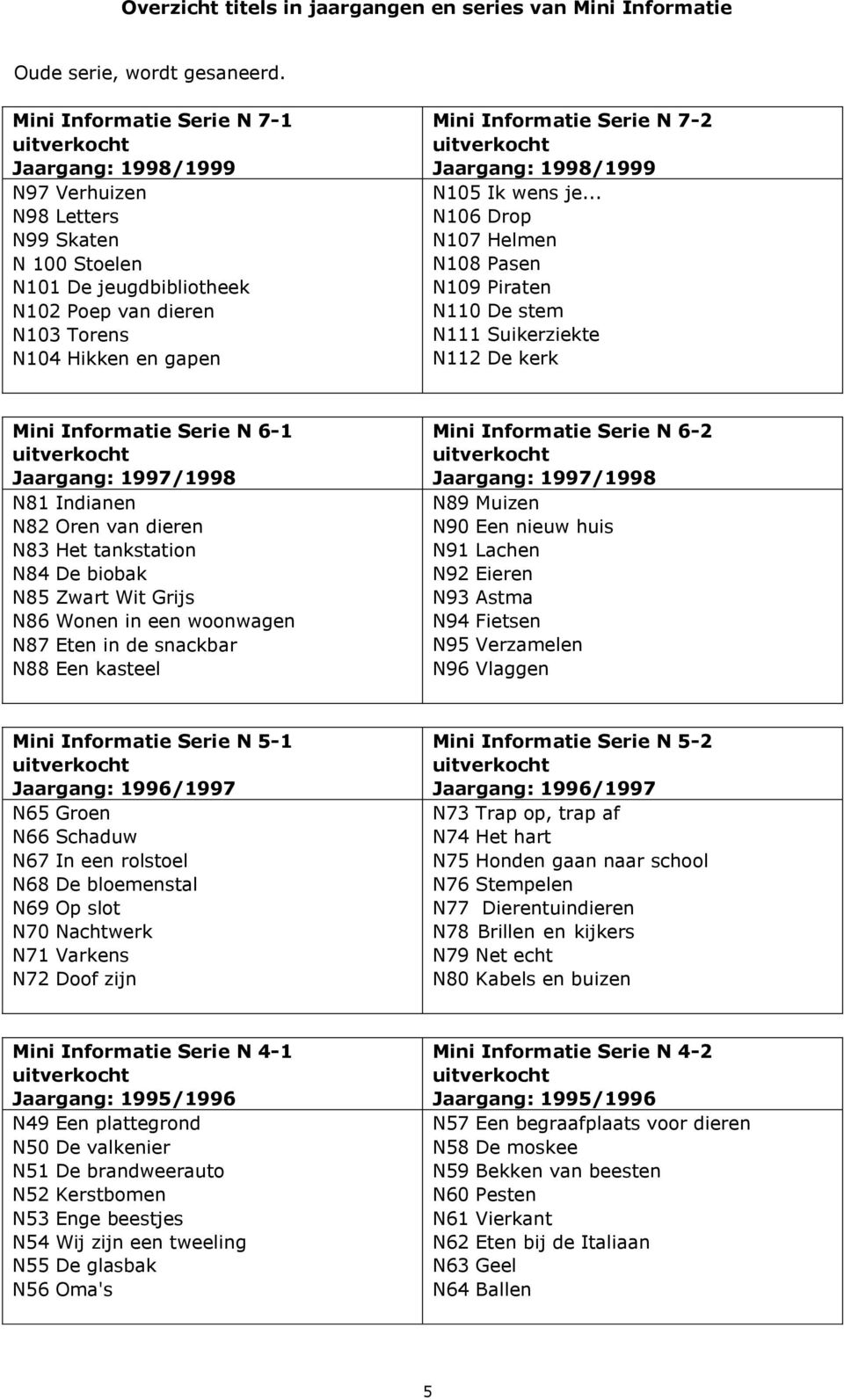 N 7-2 Jaargang: 1998/1999 N105 Ik wens je.