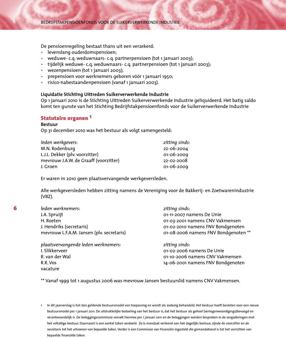 Liquidatie Stichting Uittreden Suikerverwerkende Industrie Op 1 januari 2010 is de Stichting Uittreden Suikerverwerkende Industrie geliquideerd.