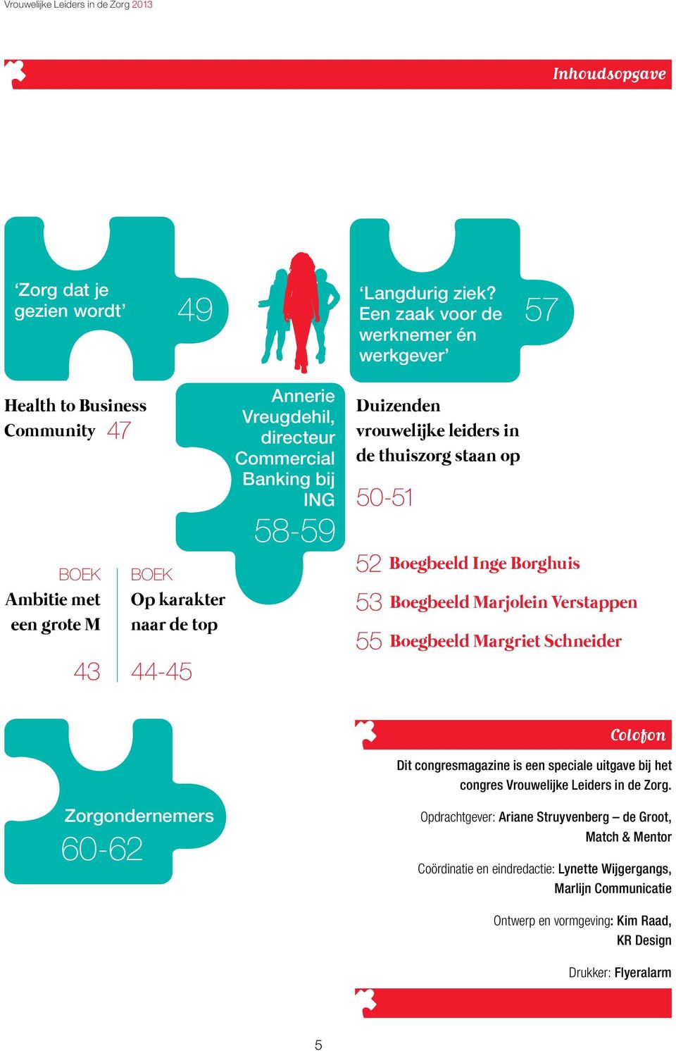 Banking bij ING 58-59 Duizenden vrouwelijke leiders in de thuiszorg staan op 50-51 52 Boegbeeld Inge Borghuis 53 Boegbeeld Marjolein Verstappen 55 Boegbeeld Margriet Schneider Colofon
